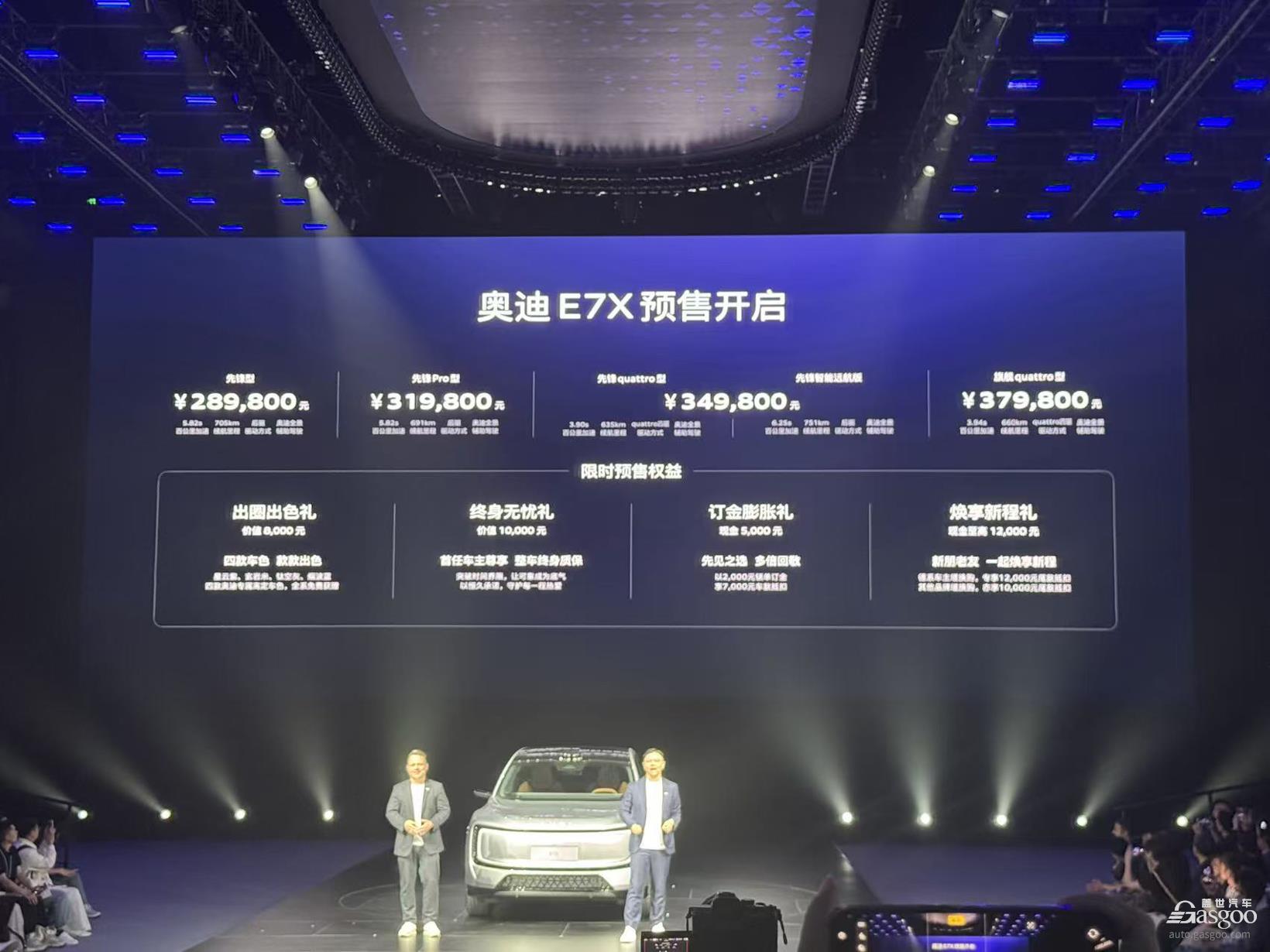 Audi E7X เปิดพรีเซลล์ ราคาจำกัดเวลาเริ่มต้น 289,800 หยวน