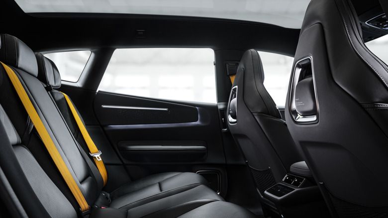 Rear seat of a Polestar 4 SUV